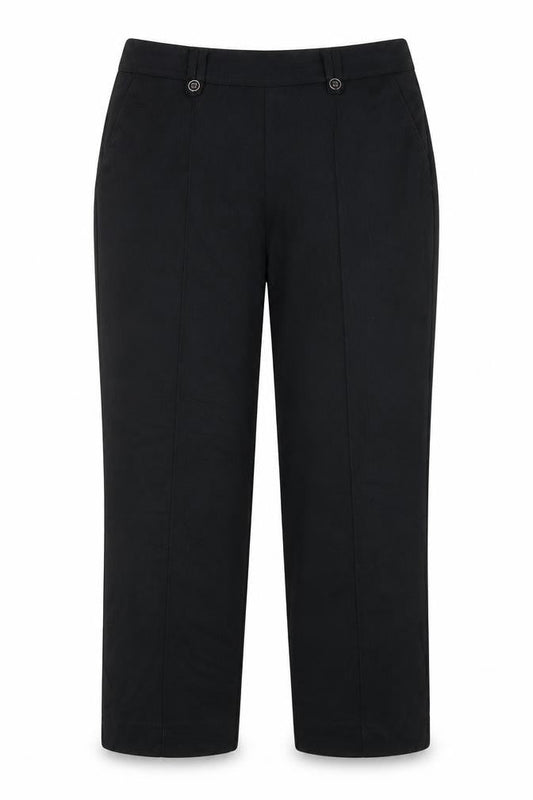 Womens UK Size 12 BM Collection Regular Fit Capri Black Trousers