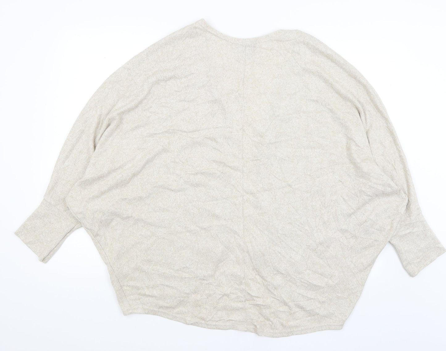 Womens UK Size L New Look Beige Wrap Jumper