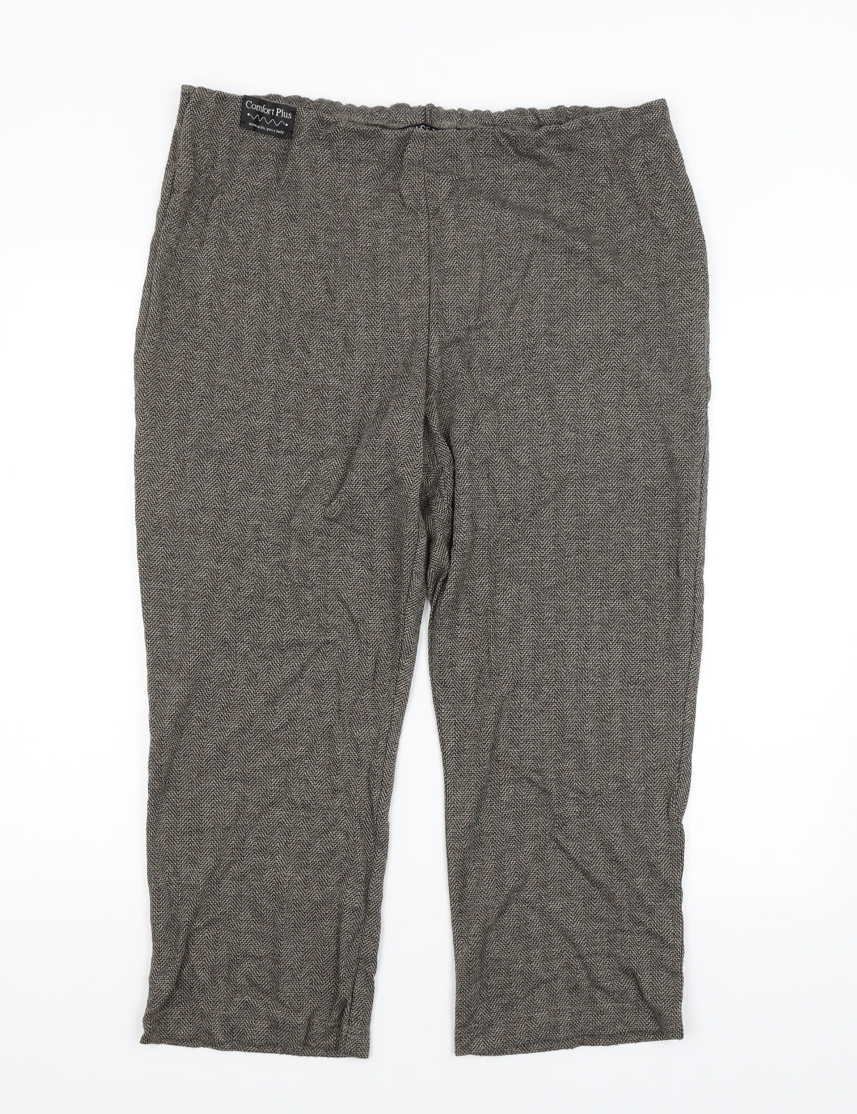 Womens UK Size 18 Classics Regular Fit Cropped Brown Trousers