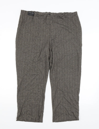 Womens UK Size 18 Classics Regular Fit Cropped Brown Trousers