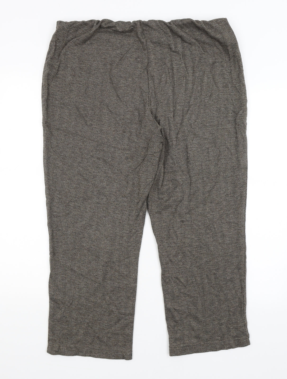 Womens UK Size 18 Classics Regular Fit Cropped Brown Trousers
