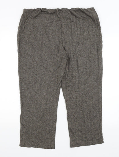 Womens UK Size 18 Classics Regular Fit Cropped Brown Trousers