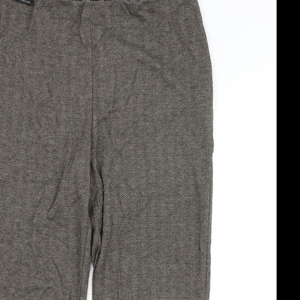 Womens UK Size 18 Classics Regular Fit Cropped Brown Trousers