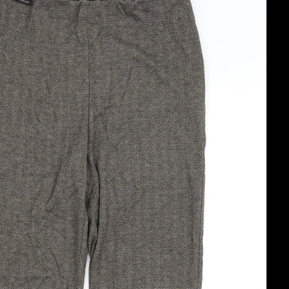 Womens UK Size 18 Classics Regular Fit Cropped Brown Trousers