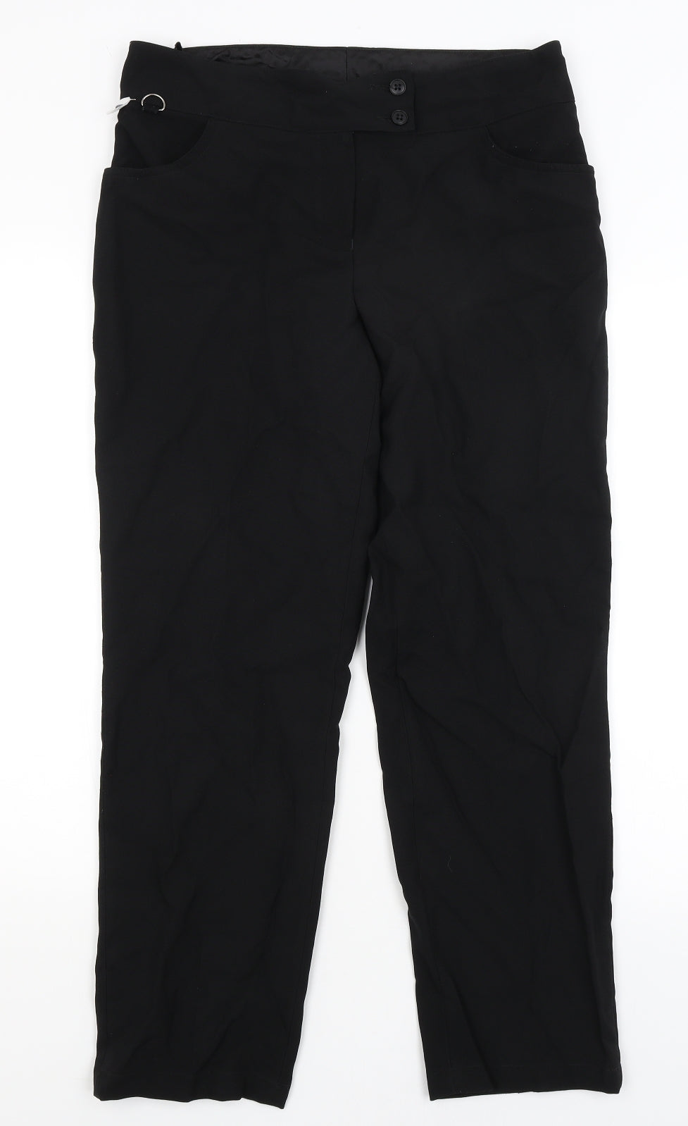 Womens UK Size 12 Club Class Regular Fit Dress Pants Black Trousers