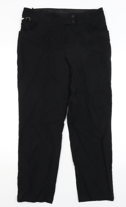 Womens UK Size 12 Club Class Regular Fit Dress Pants Black Trousers