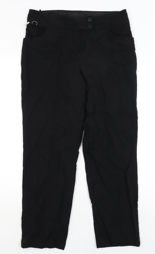 Womens UK Size 12 Club Class Regular Fit Dress Pants Black Trousers