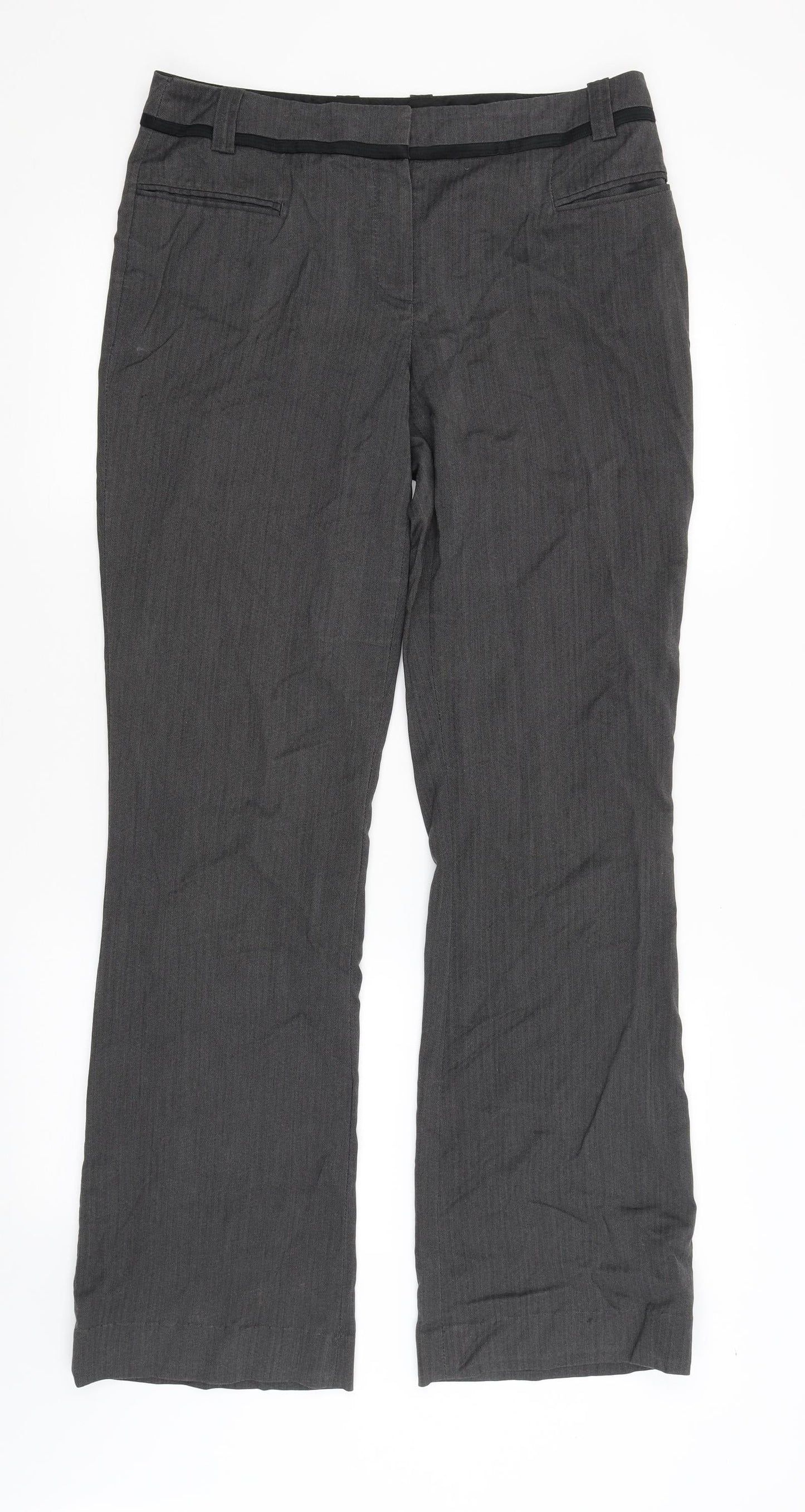 Womens UK Size 10 NEXT Regular Fit Dress Pants Grey Trousers