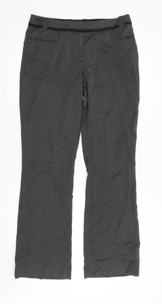 Womens UK Size 10 NEXT Regular Fit Dress Pants Grey Trousers