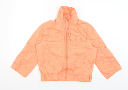 Womens UK Size 10 New Look Orange Full Zip Jumper