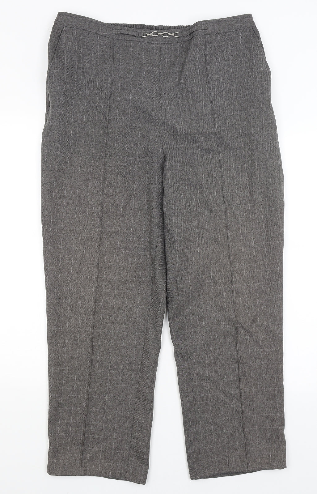 Womens UK Size 18 EWM Regular Fit Dress Pants Grey Trousers