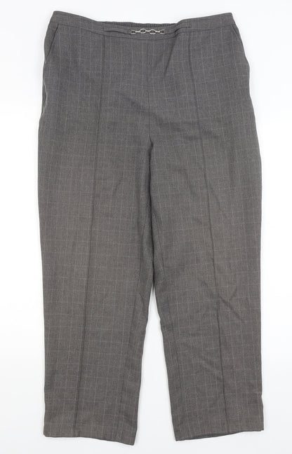 Womens UK Size 18 EWM Regular Fit Dress Pants Grey Trousers