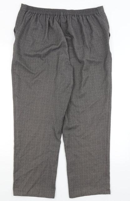 Womens UK Size 18 EWM Regular Fit Dress Pants Grey Trousers