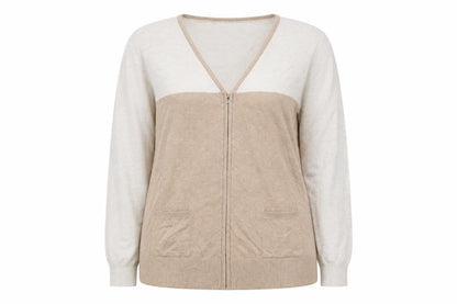 Womens UK Size 18 Papaya Brown Full Zip Jumper