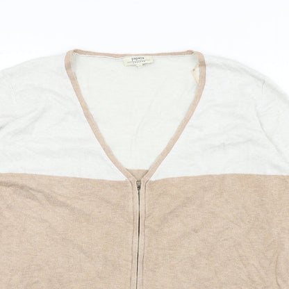 Womens UK Size 18 Papaya Brown Full Zip Jumper