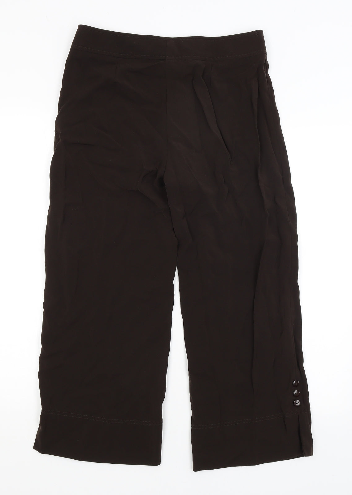 Womens UK Size 10 Gold Regular Fit Cropped Brown Trousers