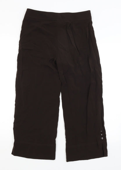 Womens UK Size 10 Gold Regular Fit Cropped Brown Trousers