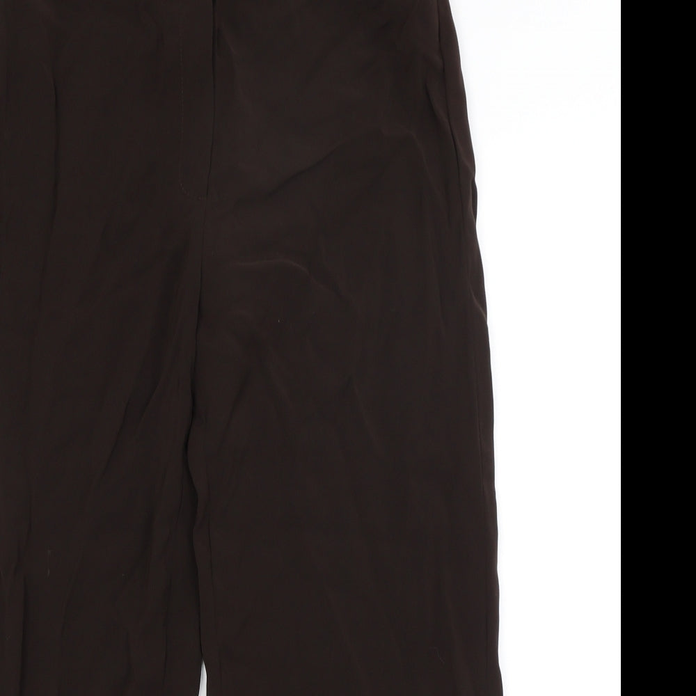 Womens UK Size 10 Gold Regular Fit Cropped Brown Trousers
