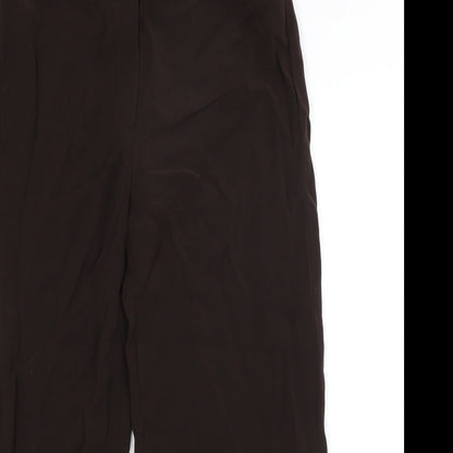 Womens UK Size 10 Gold Regular Fit Cropped Brown Trousers