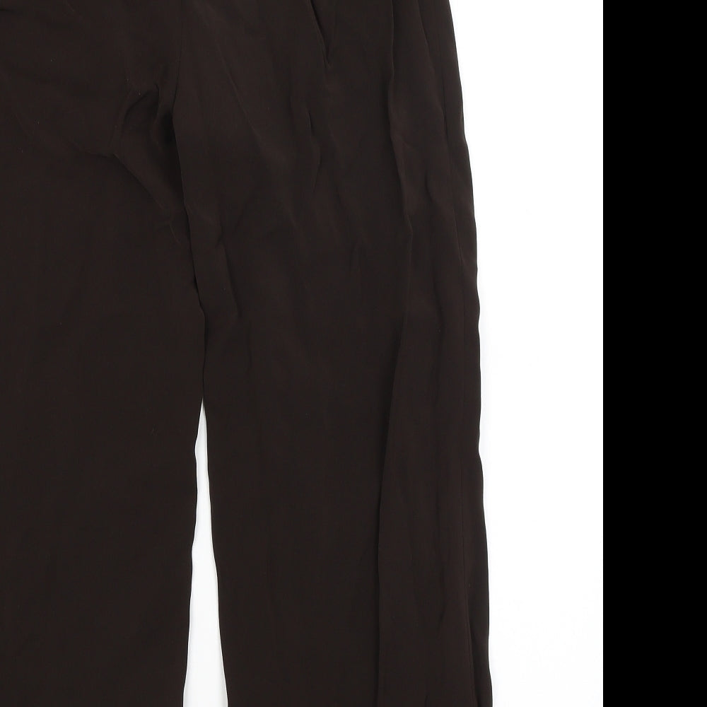 Womens UK Size 10 Gold Regular Fit Cropped Brown Trousers