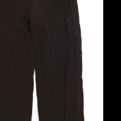Womens UK Size 10 Gold Regular Fit Cropped Brown Trousers
