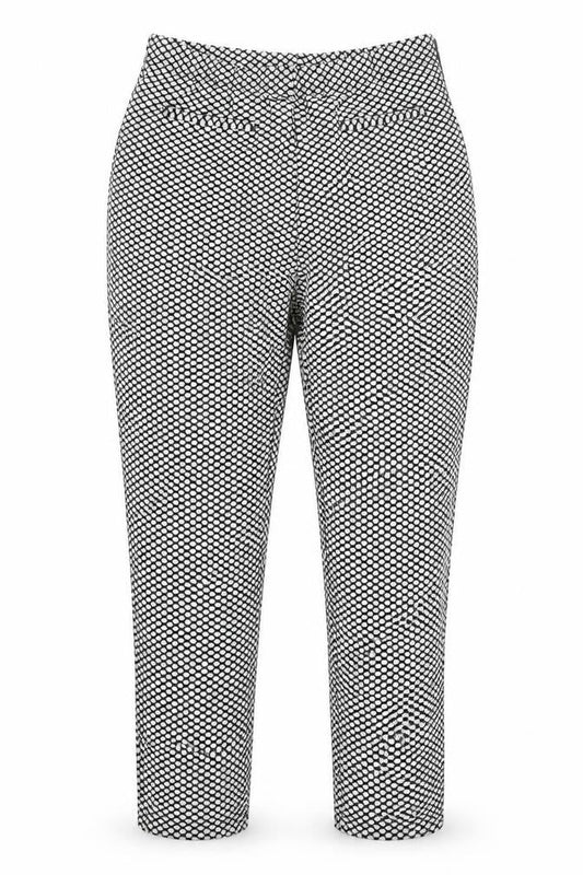 Front view of Atmosphere women’s white capri trousers, size UK 8, 24-inch leg