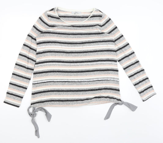NEXT Womens Grey Striped  Pullover Jumper Size 10