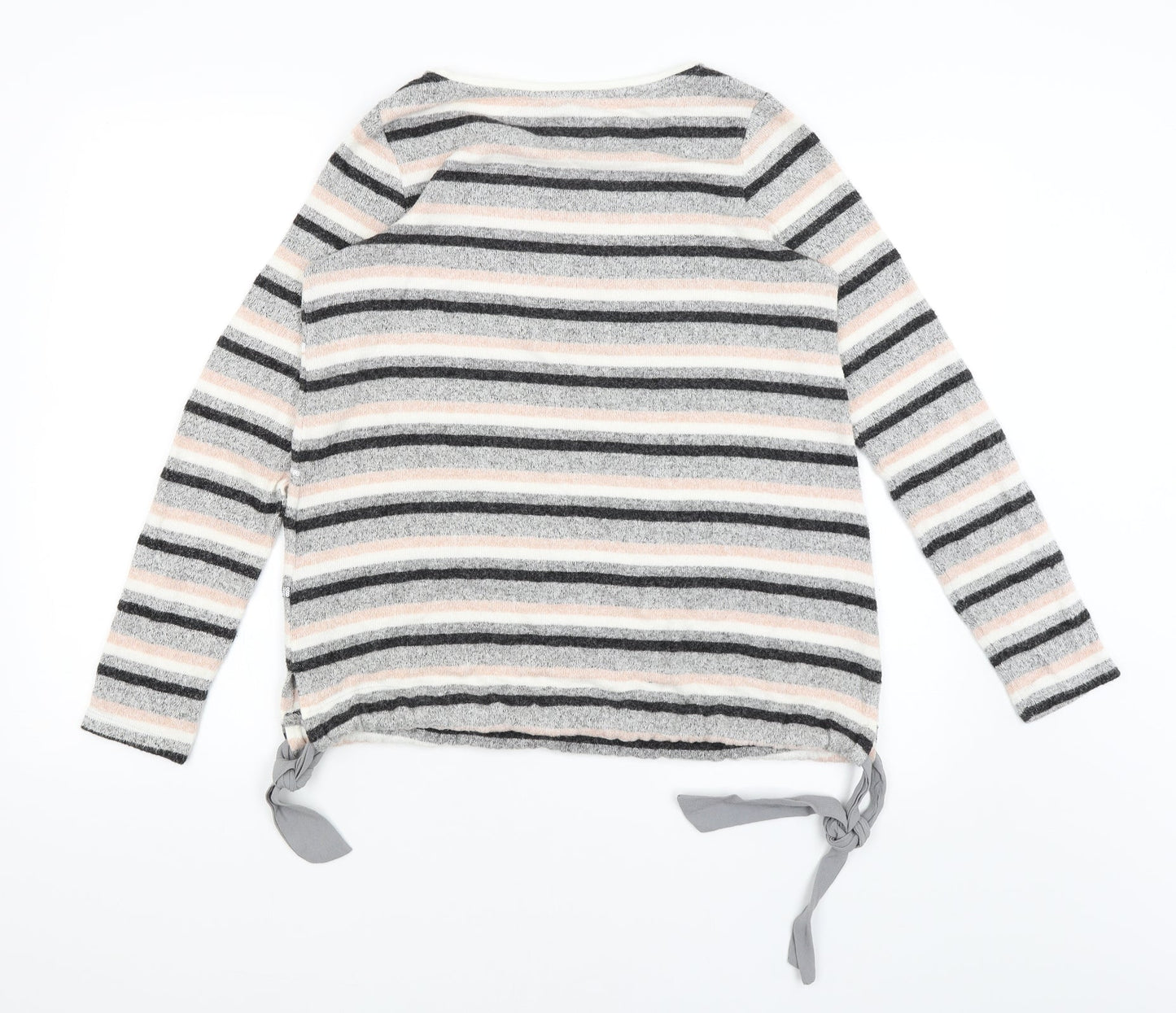 NEXT Womens Grey Striped  Pullover Jumper Size 10