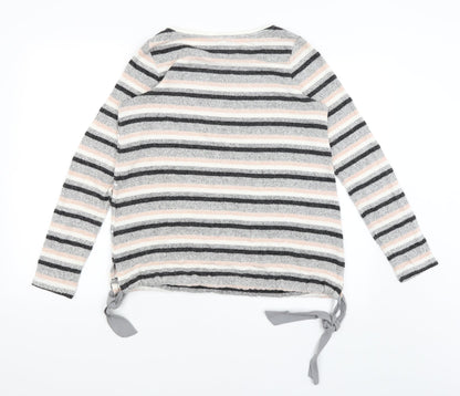 NEXT Womens Grey Striped  Pullover Jumper Size 10