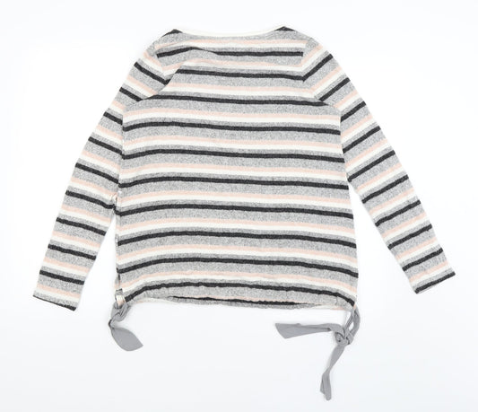 NEXT Womens Grey Striped  Pullover Jumper Size 10
