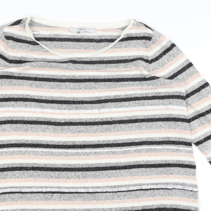 NEXT Womens Grey Striped  Pullover Jumper Size 10