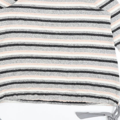 NEXT Womens Grey Striped  Pullover Jumper Size 10