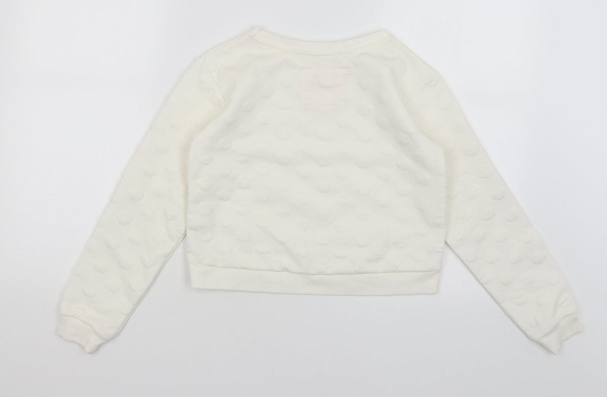 H&M Girls White   Pullover Jumper Size 9-10 Years
