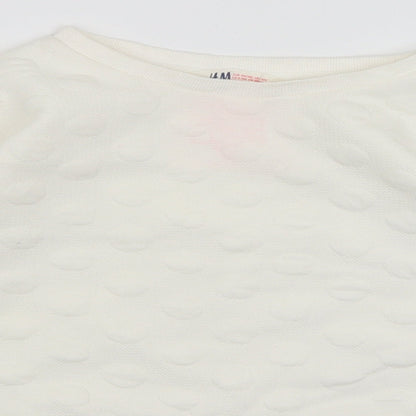 H&M Girls White   Pullover Jumper Size 9-10 Years