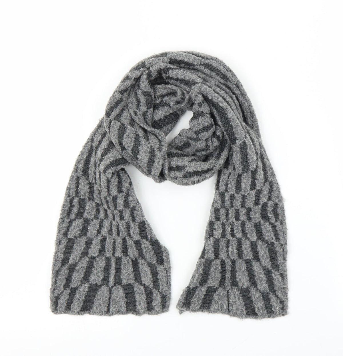 Front view of Anteb unisex grey scarf one size