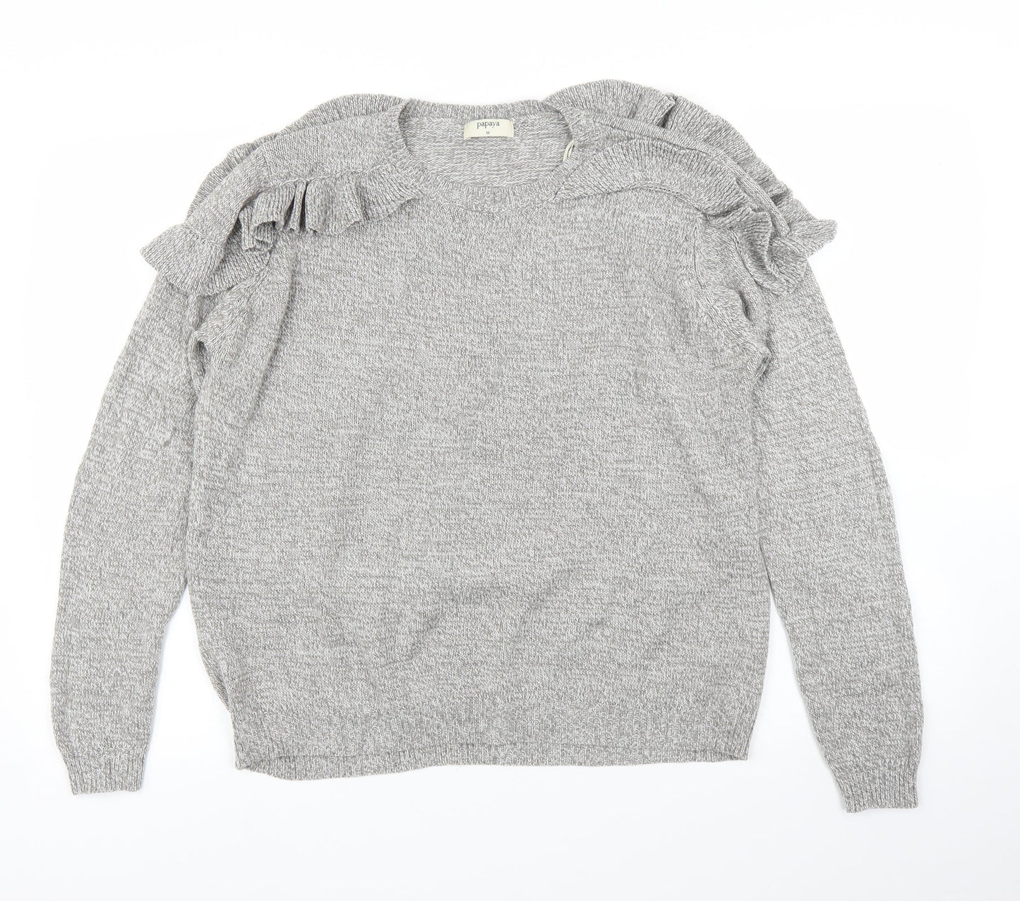 Womens UK Size M Papaya Grey Pullover Jumper