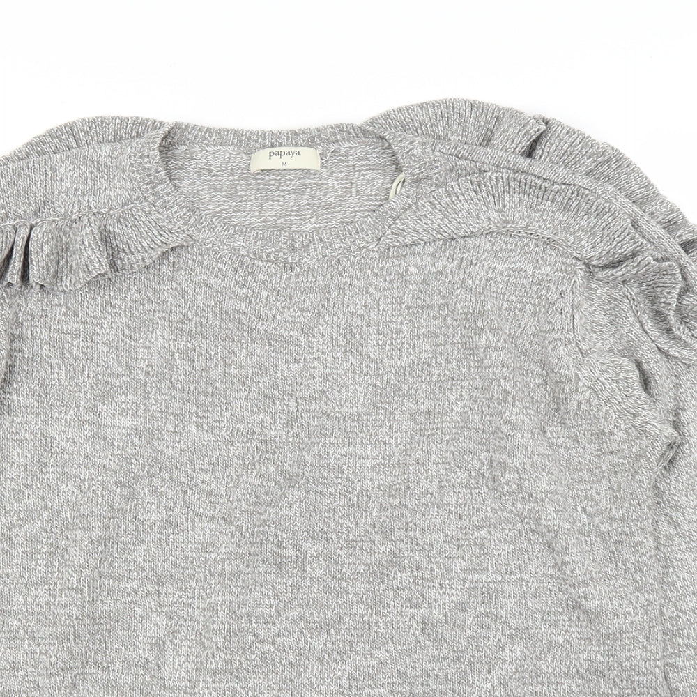 Womens UK Size M Papaya Grey Pullover Jumper