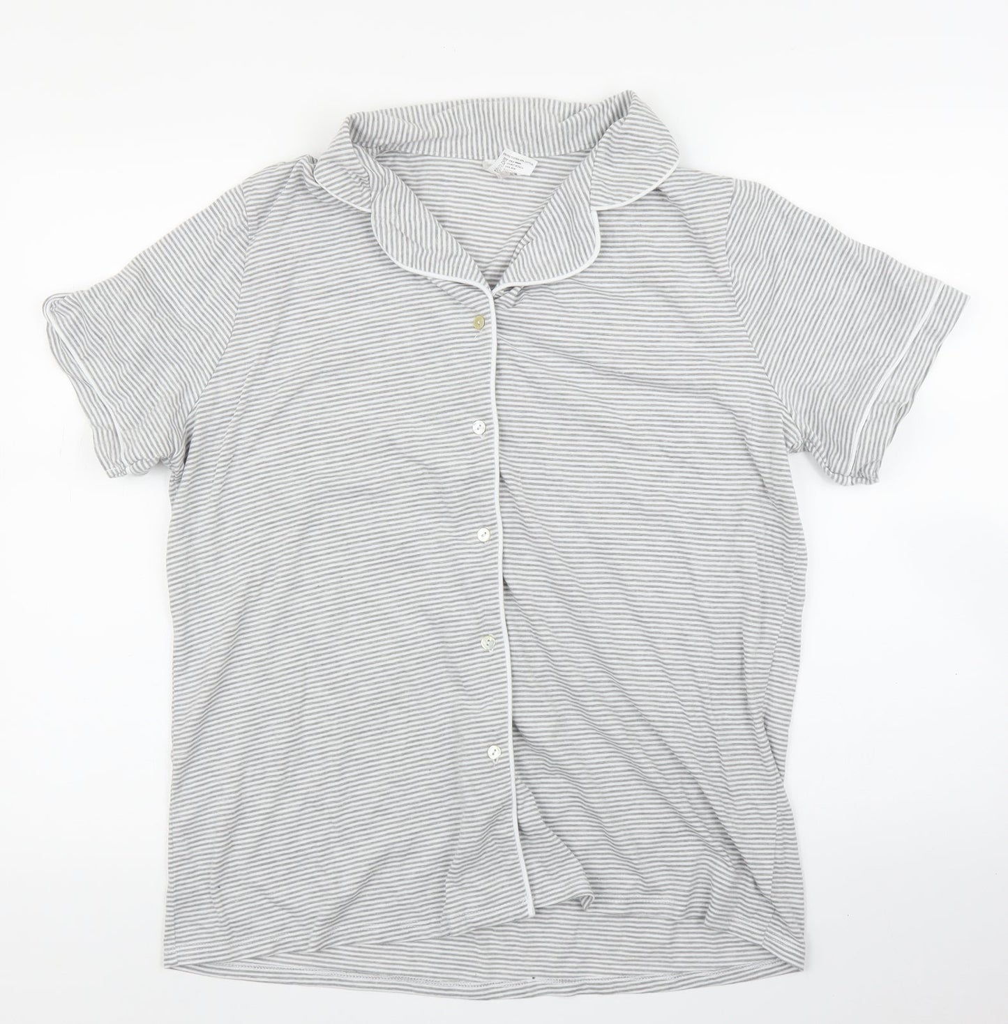 Womens UK Size L Preworn Grey Basic Blouse
