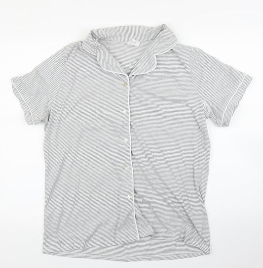 Womens UK Size L Preworn Grey Basic Blouse