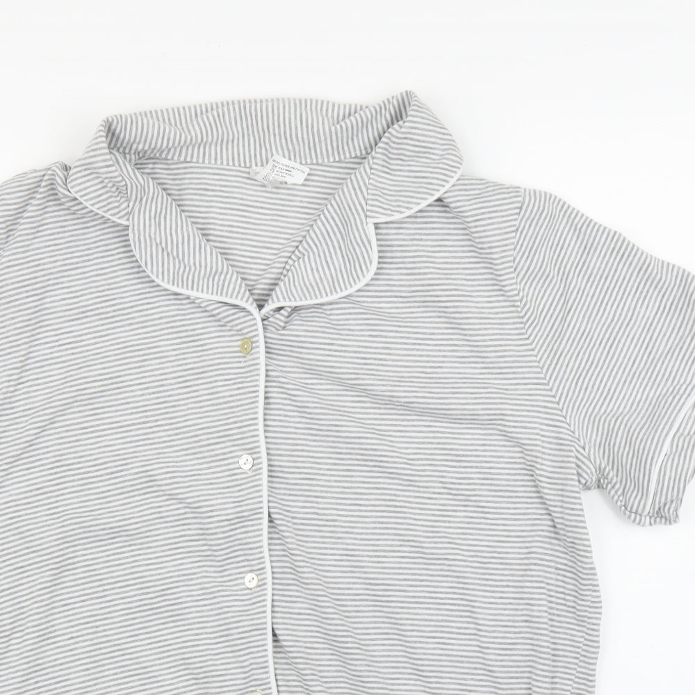 Womens UK Size L Preworn Grey Basic Blouse