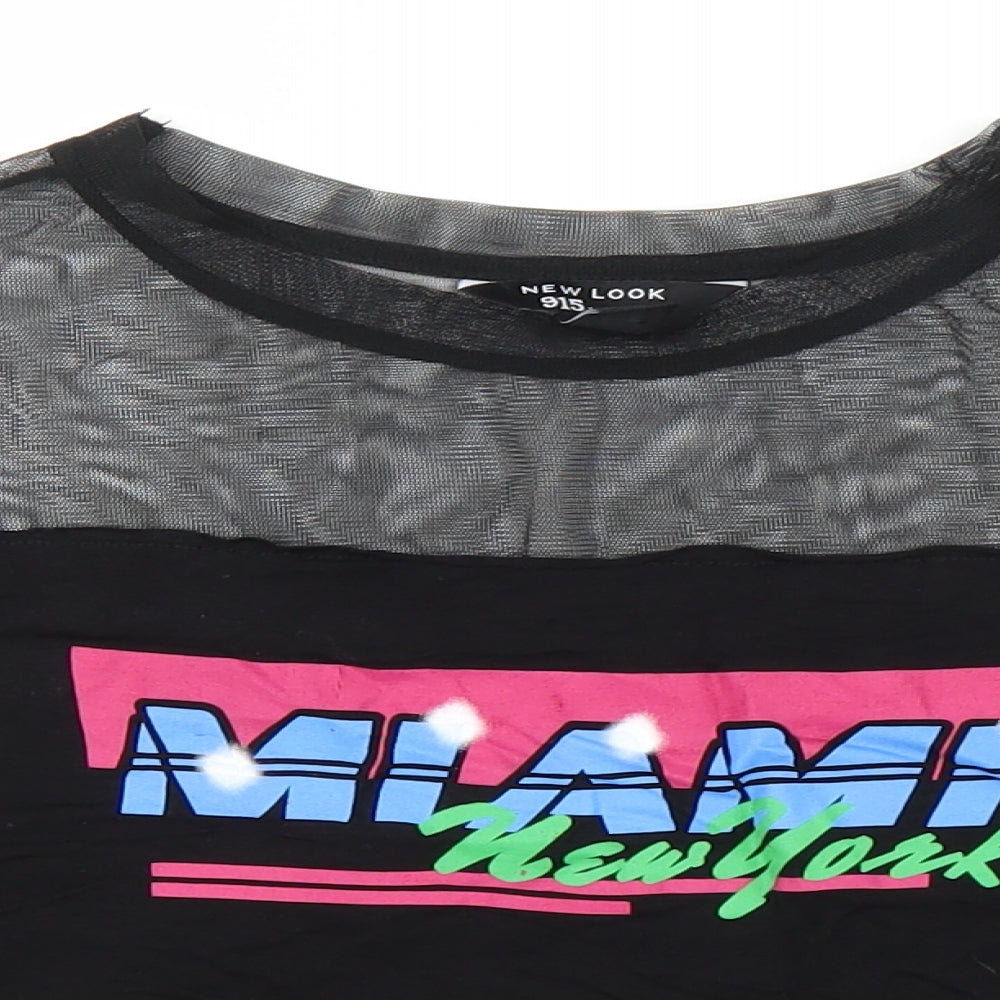 New Look Girls Black   Cropped T-Shirt Size 10-11 Years