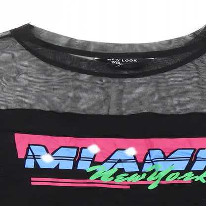 New Look Girls Black   Cropped T-Shirt Size 10-11 Years