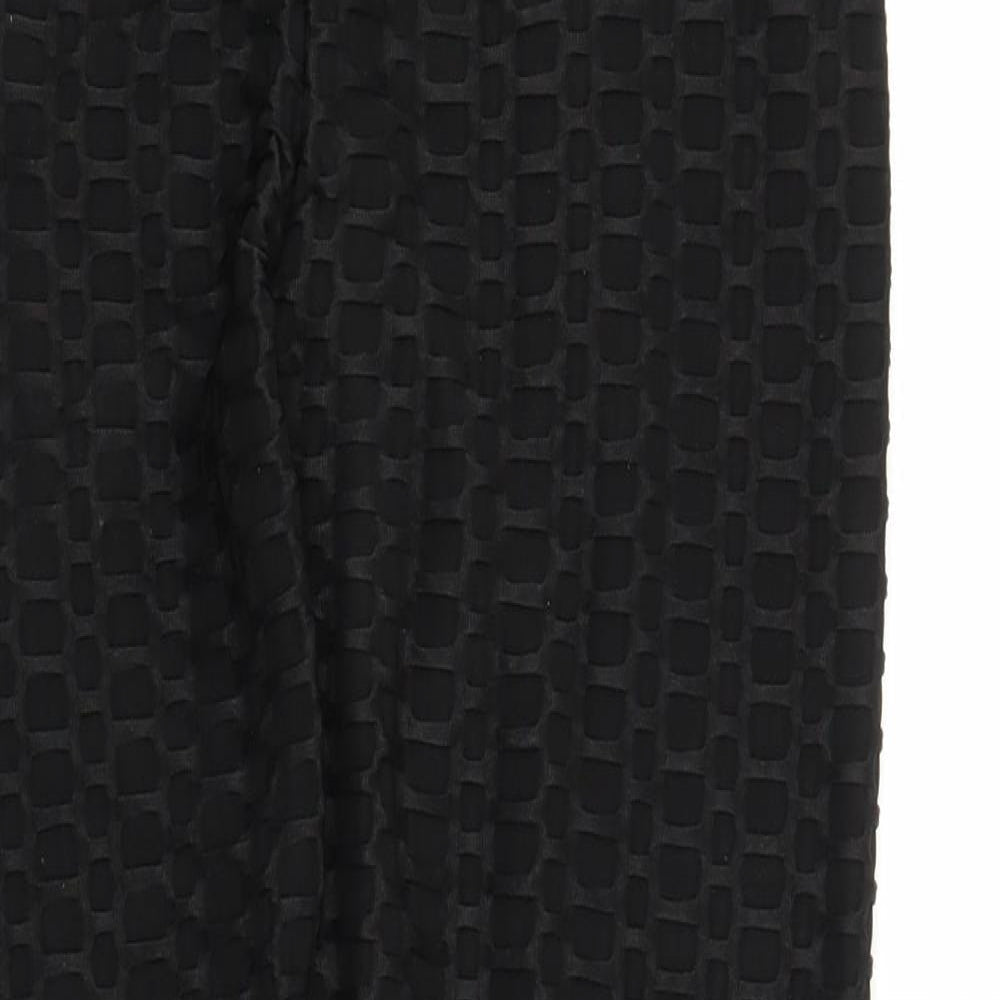 Womens UK Size L Preworn Regular Fit Carrot Black Trousers