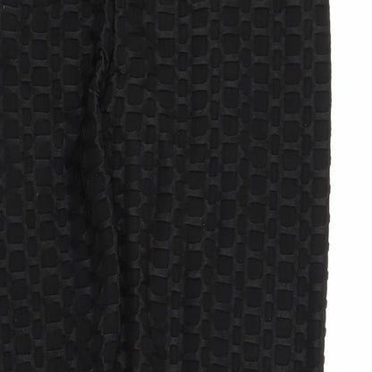 Womens UK Size L Preworn Regular Fit Carrot Black Trousers