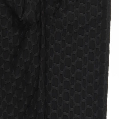 Womens UK Size L Preworn Regular Fit Carrot Black Trousers