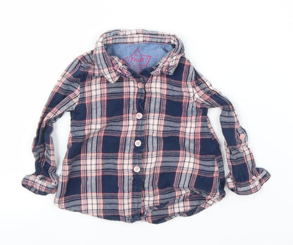 Primark Girls Blue Plaid  Basic Button-Up Size 3-6 Months