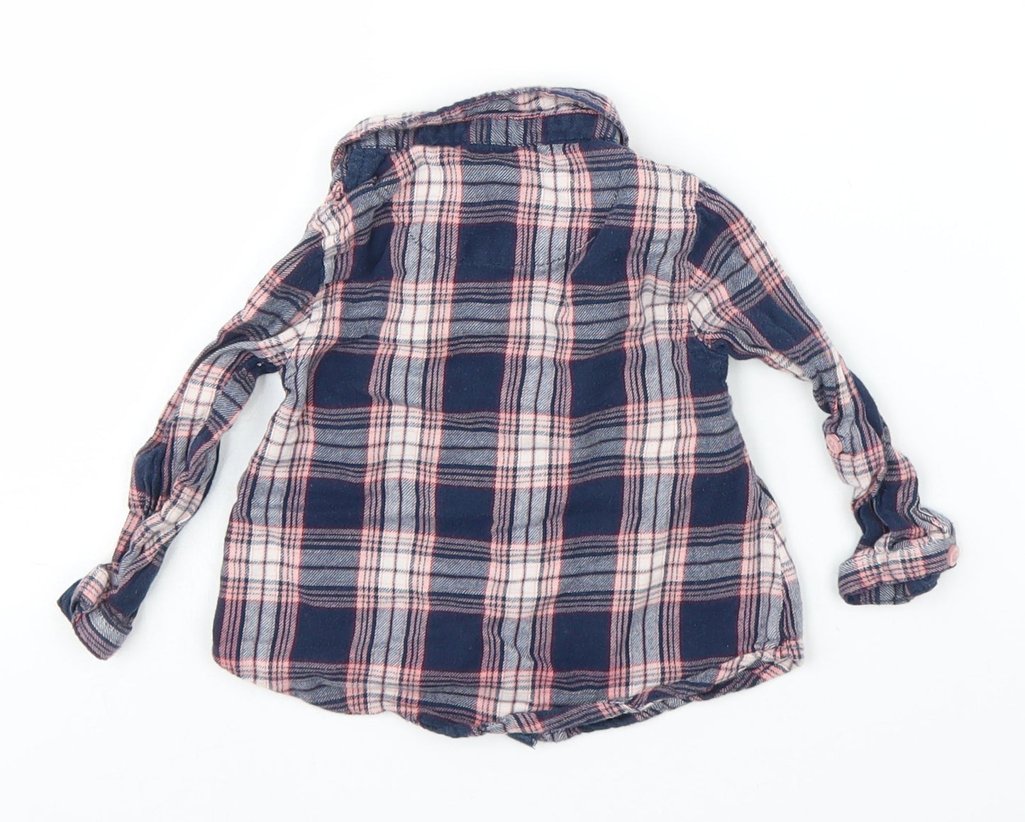 Primark Girls Blue Plaid  Basic Button-Up Size 3-6 Months