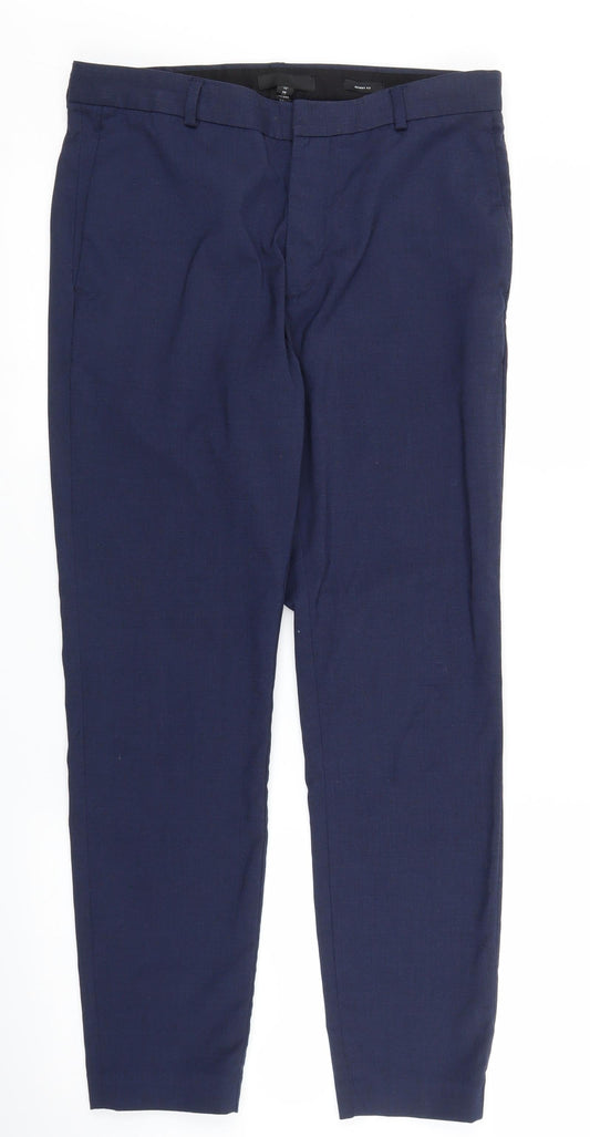 H&M Mens Blue   Trousers  Size 32 in L27 in