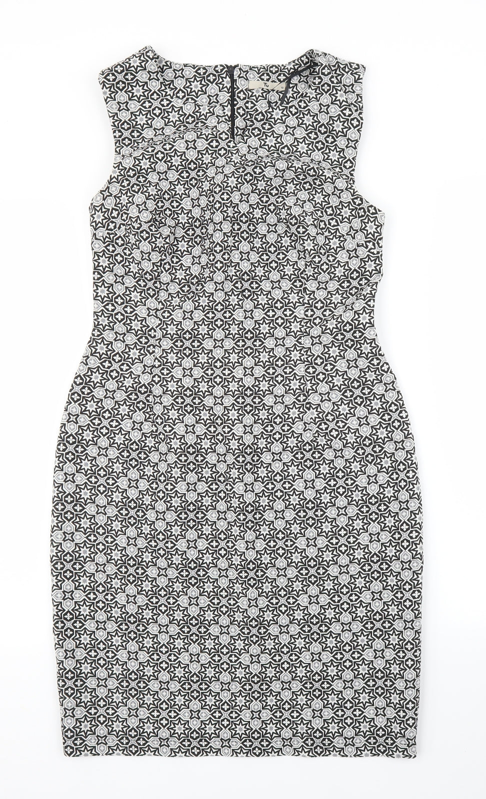 TU Womens Black Floral  Sheath  Size 10