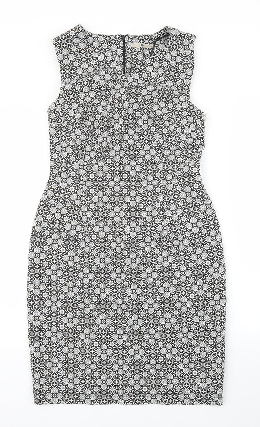 TU Womens Black Floral  Sheath  Size 10